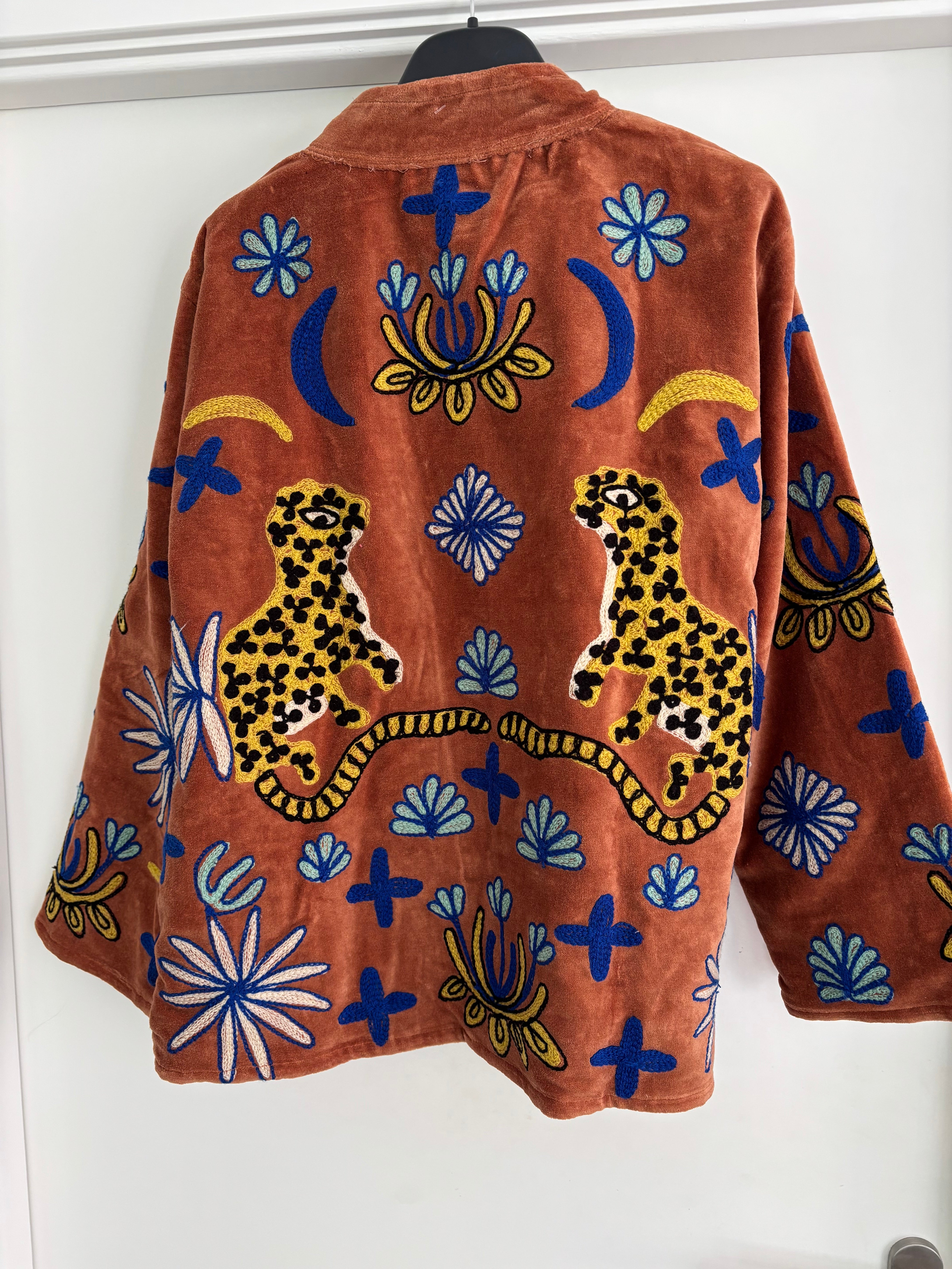 Coat velvet brique