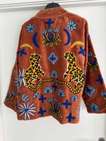 Coat velvet brique