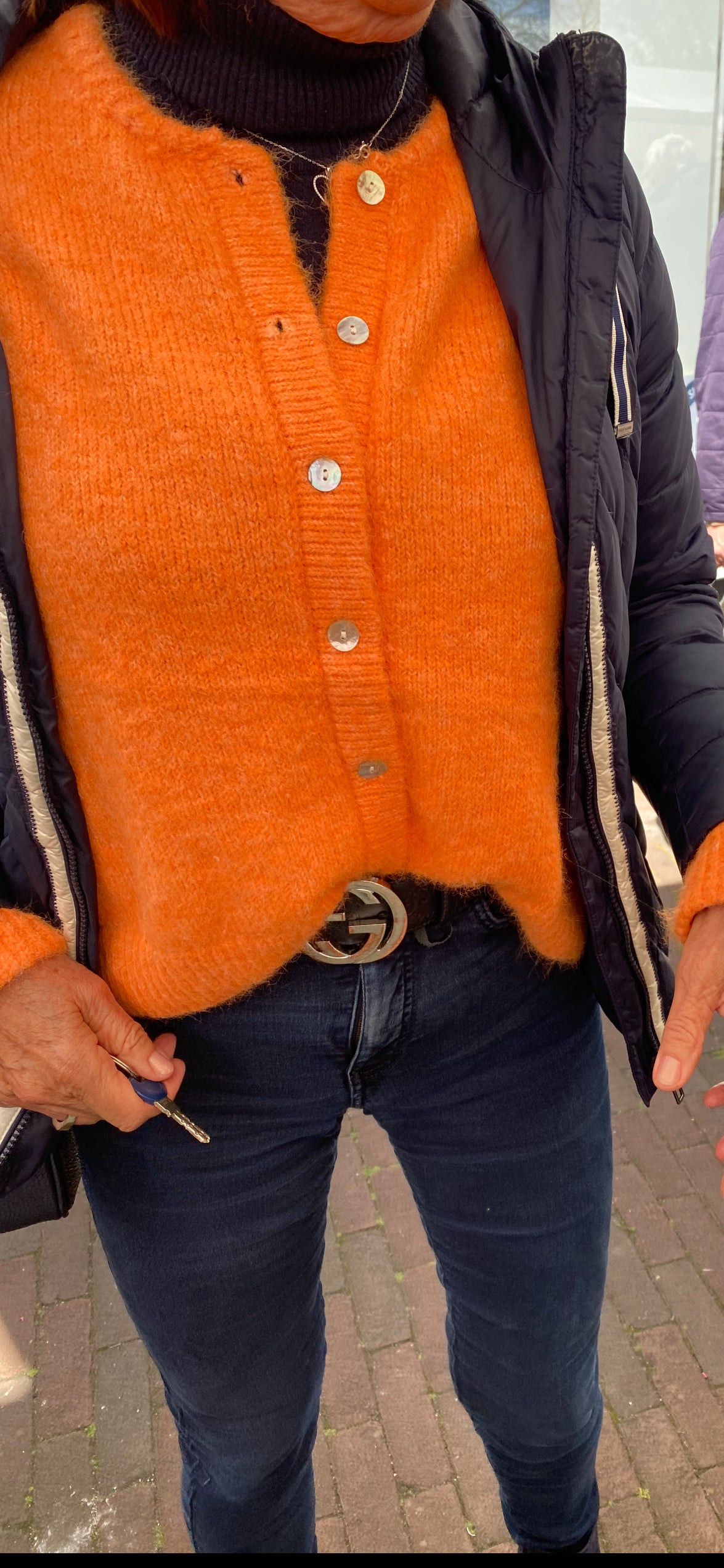 Cardigan knit orange