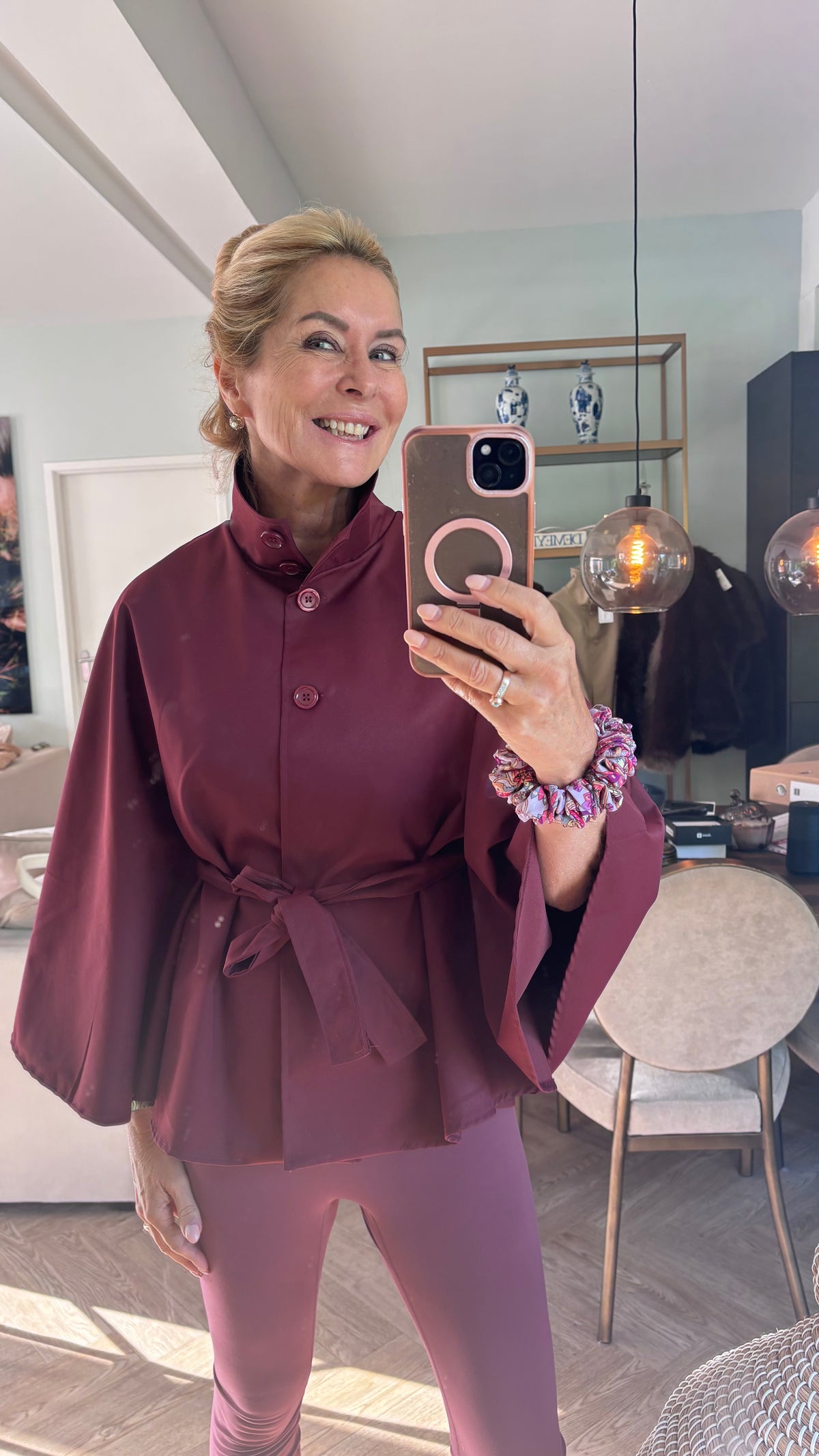Poncho cape bordeaux
