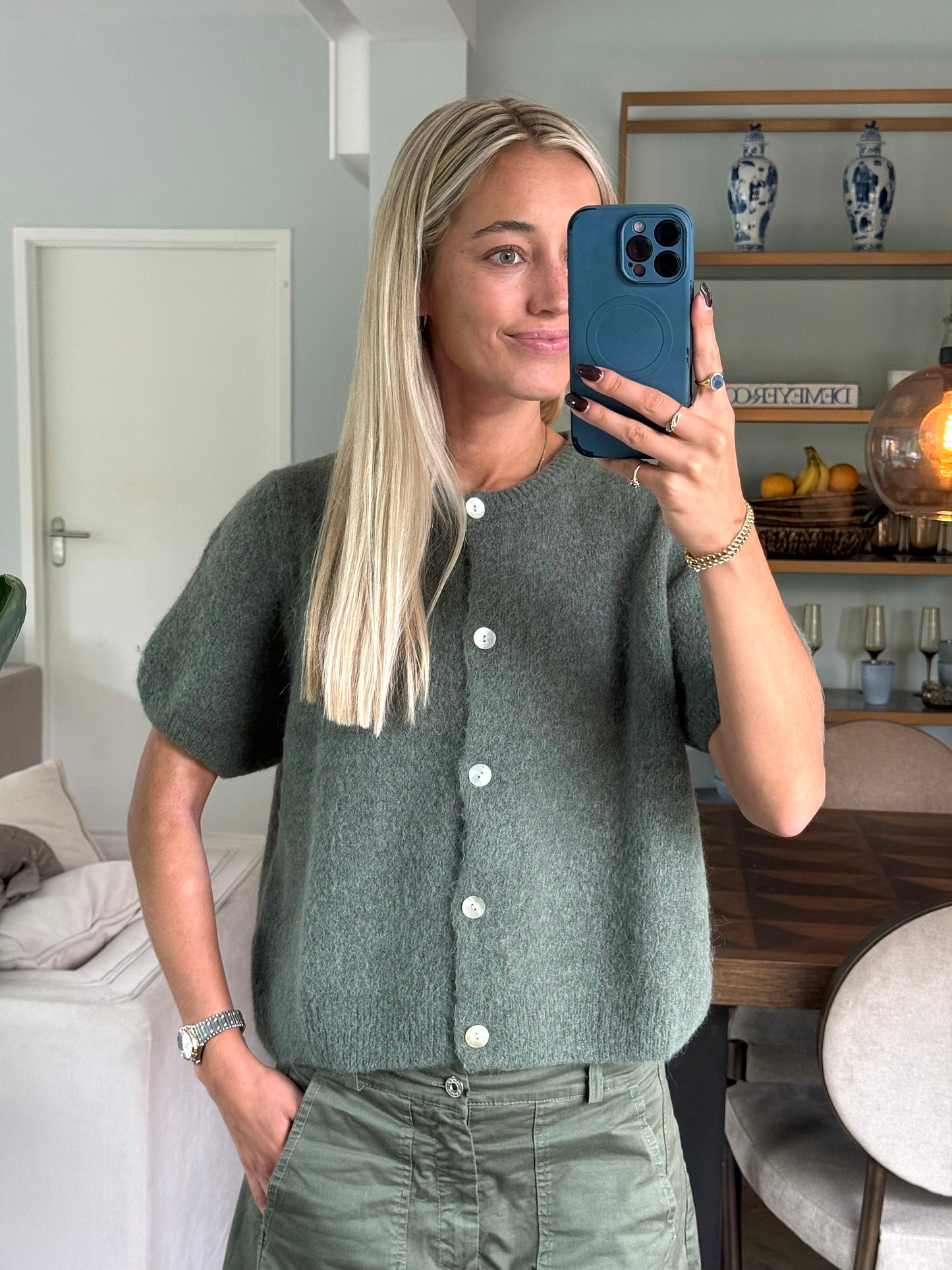 Vestje Licht Khaki Korte Mouw