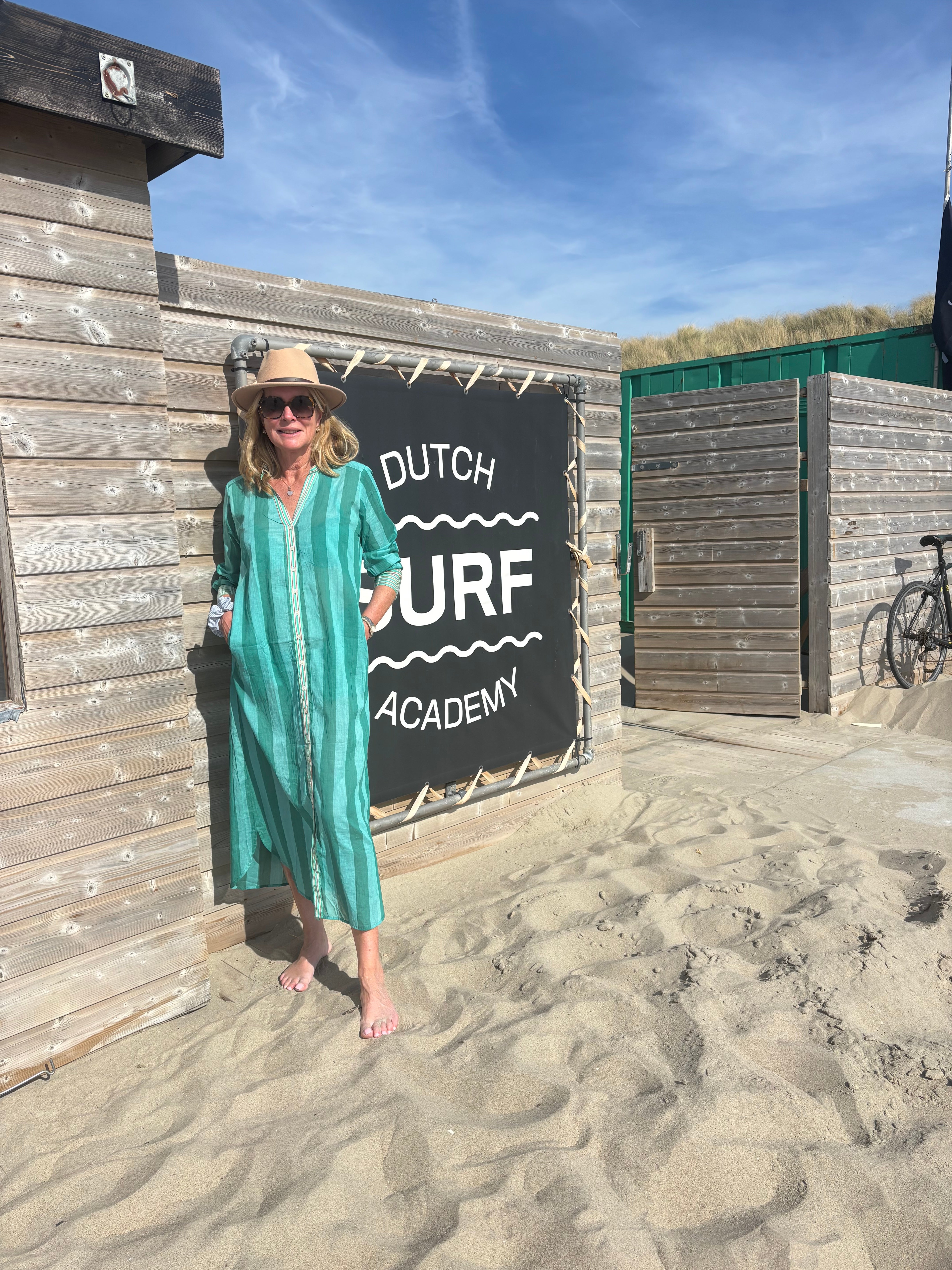 Tuniek jurk streep groen