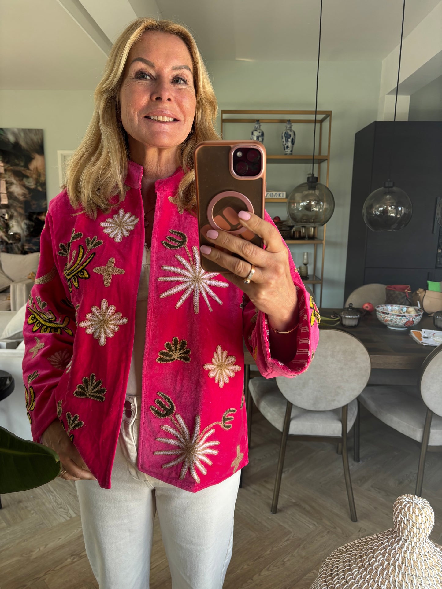 Jasje velvet fuchsia tijger