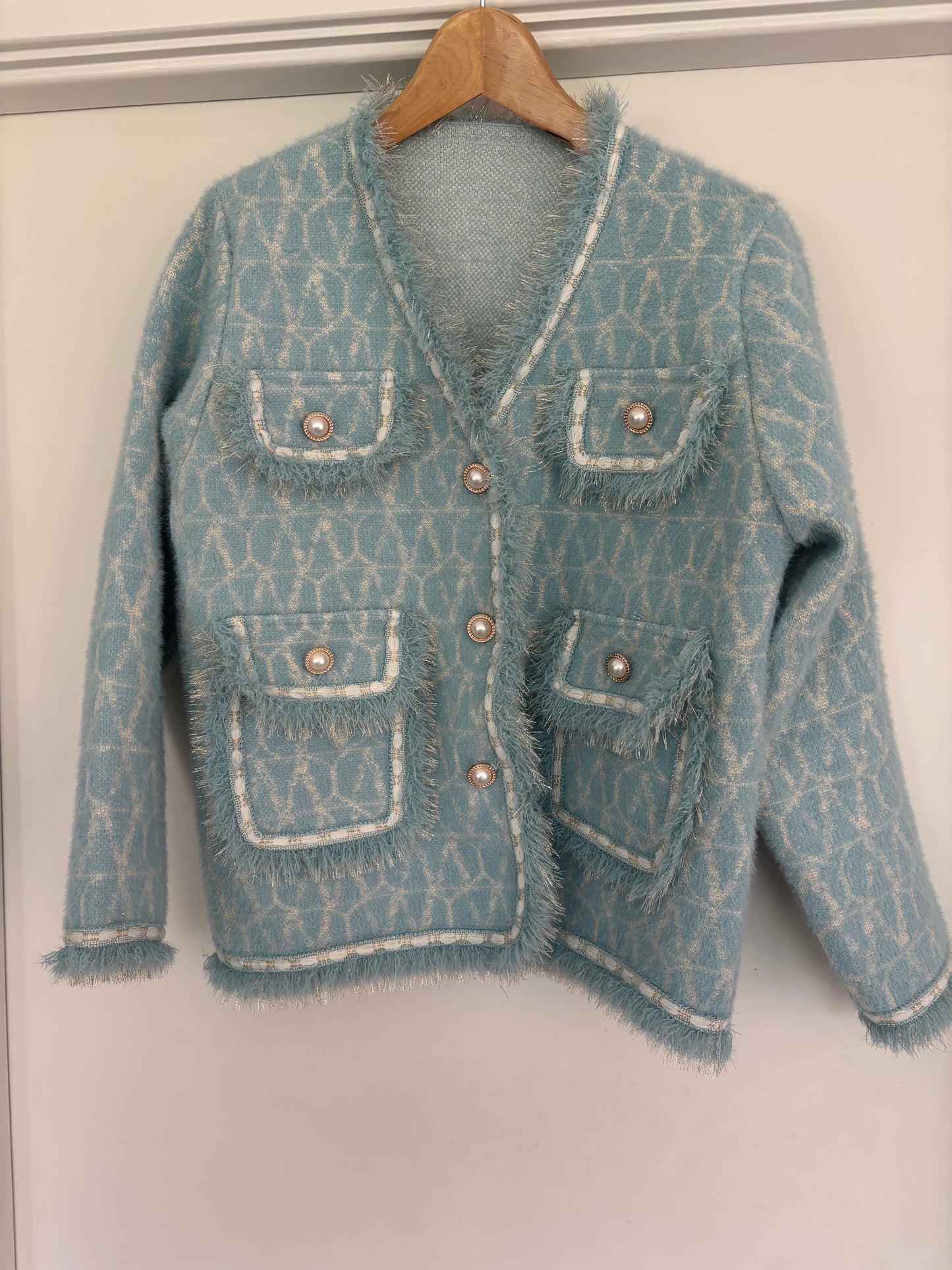 Jasje lichtblauw parelknoop