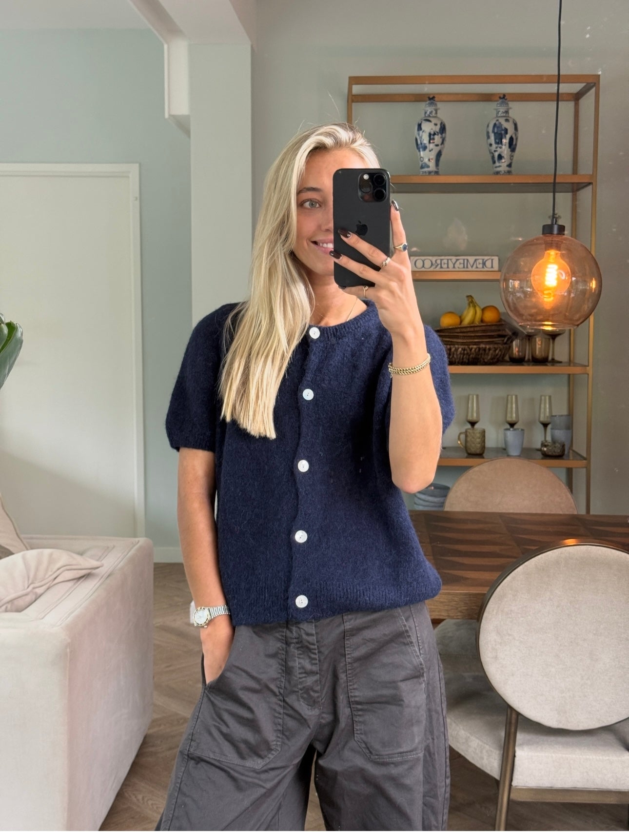 Vestje Navy Korte Mouw