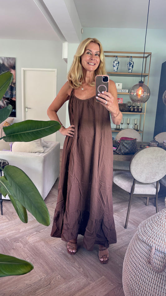 Jurk maxi bruin