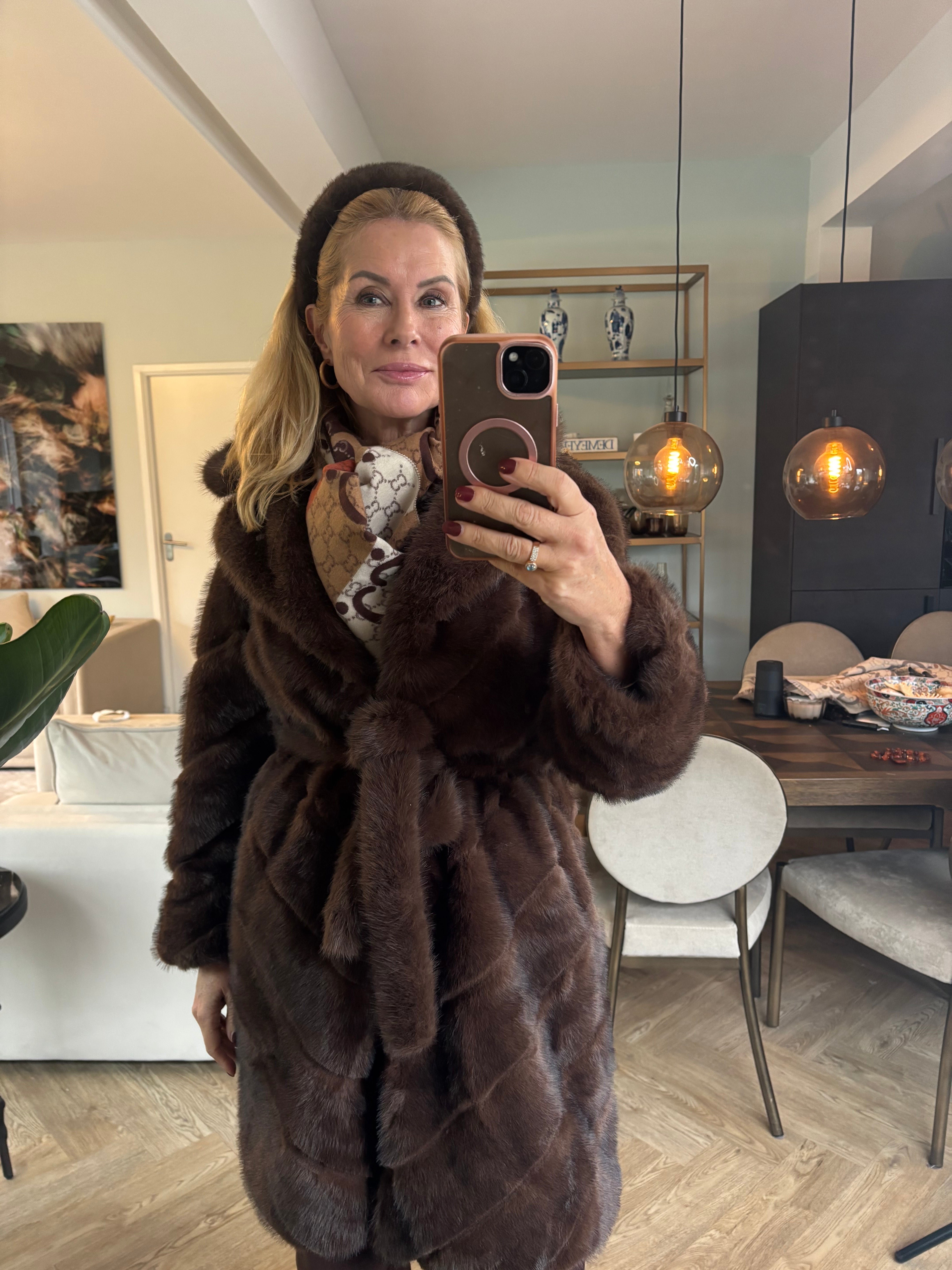 Haarband fake bont bruin