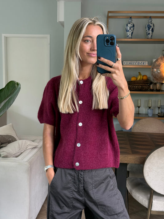 Vestje Wijn Rood Korte Mouw