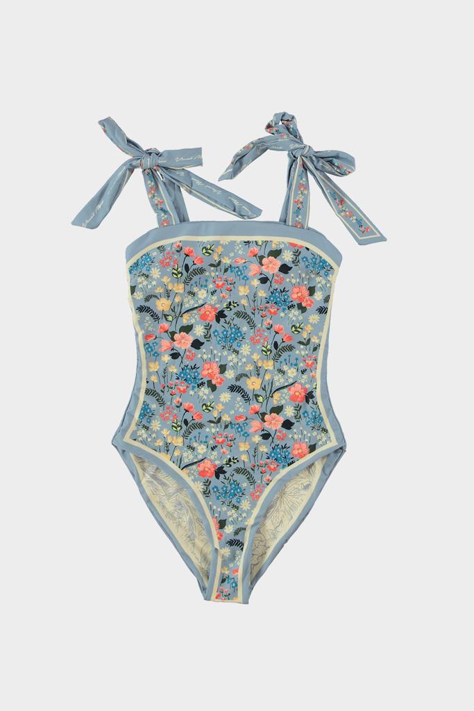 Swimsuit reversible blue